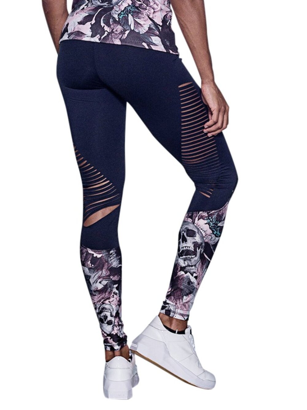 Labellamafia Skulls and Roses Lasercut Legging